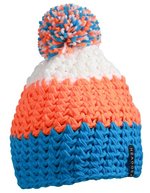 Myrtle beach Bonnet crocheté avec pompon et bande polaire, Yellow/Pacific One Size, MB7940 – Pacific/Neon Orange/White