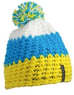 Myrtle beach Häkelmütze mit Bommel und Fleeceband – Yellow/Pacific/White