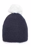 Myrtle beach Hand-Crocheted Pompom Beanie with Fleece Band, Black/Turquoise One Size, MB7964 – image 3