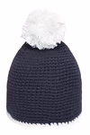 Myrtle beach Hand-Crocheted Pompom Beanie with Fleece Band, Black/Turquoise One Size, MB7964 – image 4