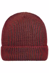 Myrtle beach Ripp-Design Strickmütze aus Polyacryl, Dark Red/Anthracite One Size, MB7988 – Bild 3