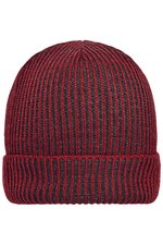 Myrtle beach Ripp-Design Strickmütze aus Polyacryl, Anthracite/Black One Size, MB7988 – Bild 3