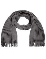 Myrtle beach Aparter Ripp-Strickschal mit Fransen, Anthracite/Black 180 x 21 cm, MB7989 – Bild 2