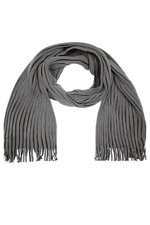 Myrtle beach Aparter Ripp-Strickschal mit Fransen, Anthracite/Black 180 x 21 cm, MB7989 – Bild 3