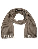 Myrtle beach Aparter Ripp-Strickschal mit Fransen, Anthracite/Black 180 x 21 cm, MB7989 – Dark Olive/Anthracite