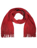 Myrtle beach Aparter Ripp-Strickschal mit Fransen, Anthracite/Black 180 x 21 cm, MB7989 – Dark Red/Anthracite