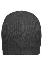 Myrtle beach Ripp-Design Strickmütze mit Fleeceband, Black One Size, MB7994 – Bild 4