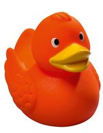 Mbw Schnabels® Quietsche-Ente aus PVC, Black 75 mm, MBW31000 – Orange