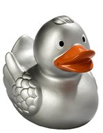 Mbw Schnabels® Quietsche-Ente aus PVC, Black 75 mm, MBW31000 – Silver