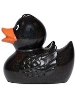 Glitzernde Schnabels® Quietsche-Ente transparent – Black-Glitter