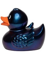 Glitzernde Schnabels® Quietsche-Ente transparent – Metallic-Blue