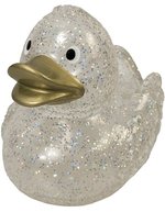 Glitzernde Schnabels® Quietsche-Ente transparent – Transparent/Gold