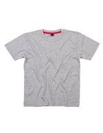Mantis Kids Bio-Baumwolle Kinder T-Shirt mit Nackenband, White/Organic Natural 2-3 Jahre, MK15 – Melange Grigio Melange/Lavato Rosso