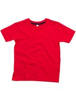 Mantis Kids Bio-Baumwolle Kinder T-Shirt mit Nackenband – Red/Navy