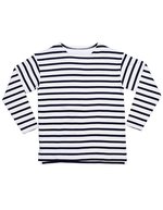 Mantis Kids Breton Langarmshirt Bio-Baumwolle für Kinder – White/Navy