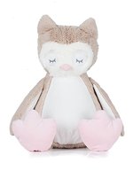 Kuscheleule mit Reißverschluss und Füllung – Light Brown/Pink