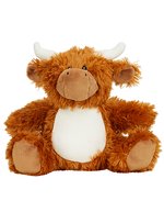 Peluche Bunny avec zone d'impression – Highland Cow Marron
