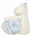 Mumbles Kuscheltier Nilpferd mit Decke, White/Blue One Size, MM606 – Bild 5