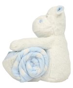 Mumbles Kuscheltier Nilpferd mit Decke, White/Blue One Size, MM606 – Bild 5