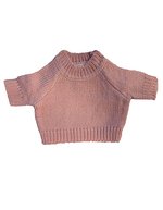 Mumbles Teddy Jumper con maniche raglan, White S, MM83 – Rosa bebe
