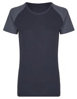 Miners mate Körperbetontes Damen T-Shirt my mate, Burgundy/Heather Burgundy L, MY120 – Blu navy/Melange Blu navy