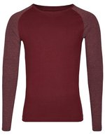 Miners mate Langarm T-Shirt my mate 100% Baumwolle – Burgundy/Heather Burgundy