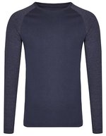 Miners mate Langarm T-Shirt my mate 100% Baumwolle, Black/Black XS, MY210 – Blu navy/Melange Blu navy