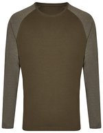 Miners mate Langarm T-Shirt my mate 100% Baumwolle, Black/Black XS, MY210 – Oliva/Melange Oliva