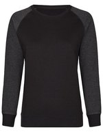 Miners mate Sweatshirt mit Crew Neck Schnitt für Damen – Black/Heather Black