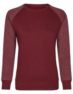 Miners mate Sweatshirt mit Crew Neck Schnitt für Damen – Burgundy/Heather Burgundy