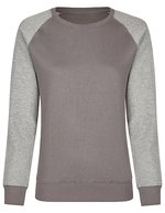 Miners mate Sweatshirt mit Crew Neck Schnitt für Damen – Grey Solid/Heather Grey
