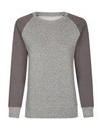 Miners mate Sweatshirt mit Crew Neck Schnitt für Damen – Heather Grey/Grey Solid