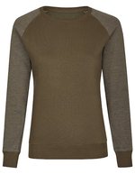 Miners mate Sweatshirt mit Crew Neck Schnitt für Damen, Black/Heather Black XS, MY520 – Olive/Heather Olive