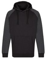 Miners mate Klassischer Herren Hoody mit Kängurutasche – Black/Heather Black