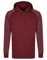 Miners mate Klassischer Herren Hoody mit Kängurutasche – Burgundy/Heather Burgundy