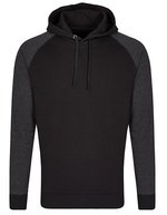Miners Mate Baumwoll-Hoodie mit Raglanärmeln – Black/Heather Black
