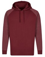 Miners Mate Baumwoll-Hoodie mit Raglanärmeln – Burgundy/Heather Burgundy