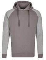 Miners Mate Baumwoll-Hoodie mit Raglanärmeln – Grey Solid/Heather Grey