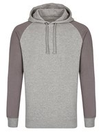 Miners Mate Baumwoll-Hoodie mit Raglanärmeln – Heather Grey/Grey Solid