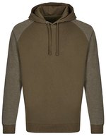Miners Mate Baumwoll-Hoodie mit Raglanärmeln, Black/Heather Black S, MY611 – Oliva/Melange Oliva