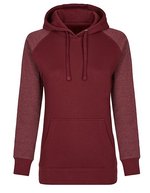 Miners mate Hoody mit Kuschel-Innenfutter für Damen – Burgundy/Heather Burgundy