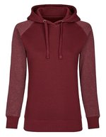 Miners mate Hoody ohne Tasche, 300g/m² für Damen – Burgundy/Heather Burgundy