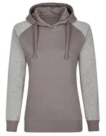 Miners mate Hoody ohne Tasche, 300g/m² für Damen – Grey Solid/Heather Grey