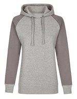 Miners mate Hoody ohne Tasche, 300g/m² für Damen – Heather Grey/Grey Solid