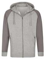 Miners mate Men's Zip Hoody mit Reißverschlusstaschen – Heather Grey/Grey Solid
