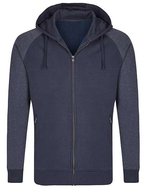 Miners mate Men's Zip Hoody mit Reißverschlusstaschen – Navy/Heather Navy