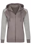 Miners mate Zip-Hoody aus Baumwolle mit Reißverschluss für Damen, Grey Solid/Heather Grey XS, MY720 – Bild 3