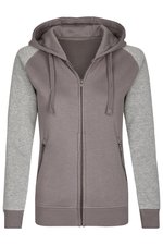 Miners mate Zip-Hoody aus Baumwolle mit Reißverschluss für Damen, Black/Heather Black XS, MY720 – Bild 3