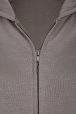 Miners mate Zip-Hoody aus Baumwolle mit Reißverschluss für Damen, Black/Heather Black XS, MY720 – Bild 6
