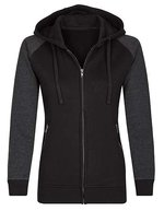 Miners mate Zip-Hoody aus Baumwolle mit Reißverschluss für Damen – Black/Heather Black